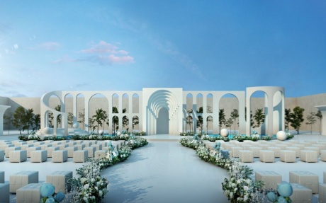 空中花园 [ 最大50桌 · 高10.0m · 无柱 · 长方形 · 低消2388 ]